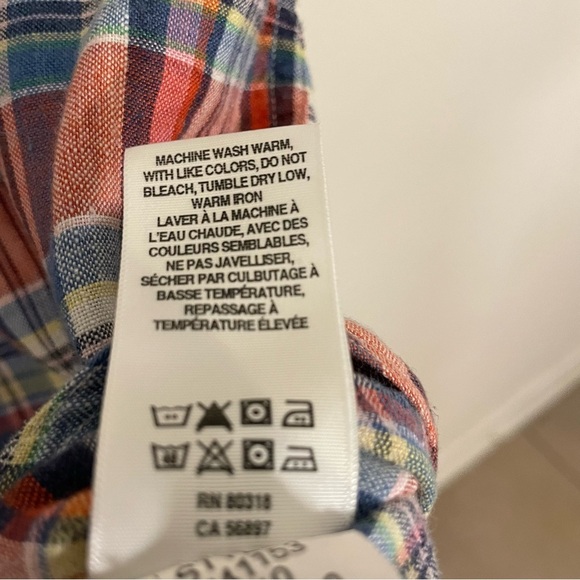 Lucky Brand Baird McNutt Irish Linen Plaid Button Shirt Mens Size M Blue Multi - Picture 5 of 7